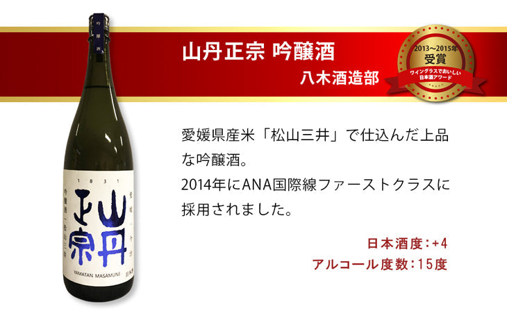 The Fine Sake Award Highest Gold Medal-winning Sake from 2011-2015 Drinking 1.8L Bottles Set