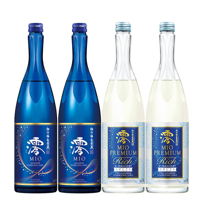 Summer limited! Takara Shuzou Shochikubai Mio Sparkling & Premium Rich Usunigori 750ml × 4 bottles