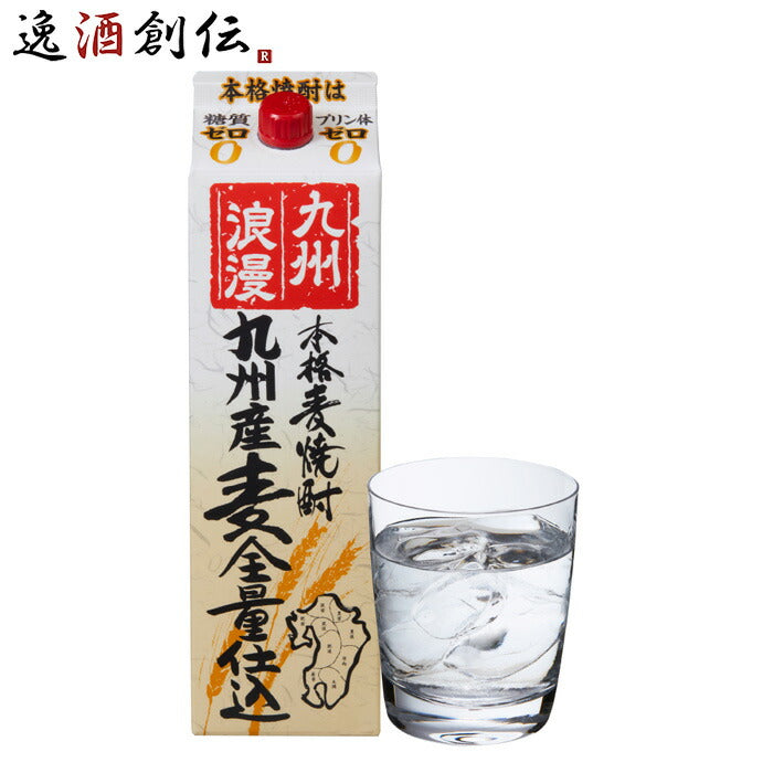 麦焼酎 九州浪漫 パック 1.8L 1800ml 6本 1ケース 25度 紅乙女酒造 焼酎