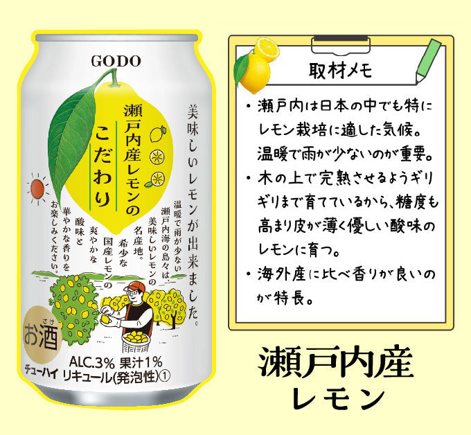 [2CS] L Nippon Premium Lemon Chu -high 350ml 48 bottles 2 cases