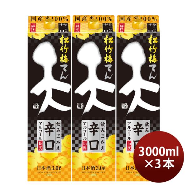 日本酒松竹梅天飲みごたえ辛口パック3000ml3L3本宝清酒既発売