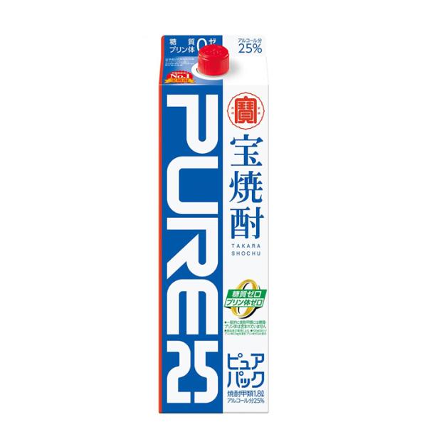 宝酒造 25度 ピュアパック 1800ml 1.8L 1本 ギフト 父親 誕生日 プレゼント