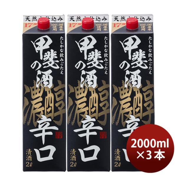 日本酒甲斐の酒濃醇辛口パック2000ml2L3本福徳長福徳長酒類清酒既発売