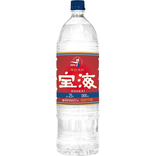 アサヒ 韓国 甲類焼酎 宝海 25度 ペットボトル 1800ml 1.8L×6本(1ケース) 本州送料無料　四国は+200円、九州・北海道は+500円、沖縄は+3000円ご注文後に加算 ギフト 父親 誕生日 プレゼント