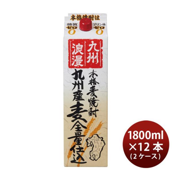 麦焼酎 九州浪漫 パック 1.8L 1800ml 12本 2ケース 25度 紅乙女酒造 焼酎