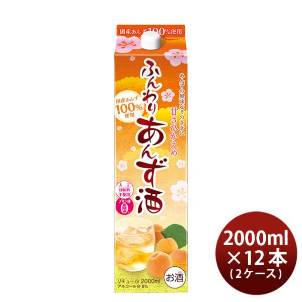 あんず酒ふんわりあんず酒パック2000ml2L×2ケース/12本リキュール合同酒精あんず既発売