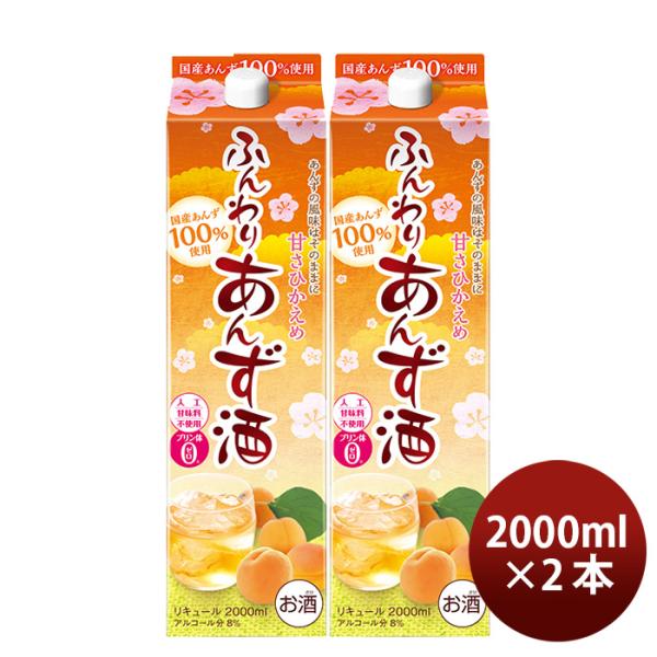 あんず酒ふんわりあんず酒パック2000ml2L2本リキュール合同酒精あんず既発売