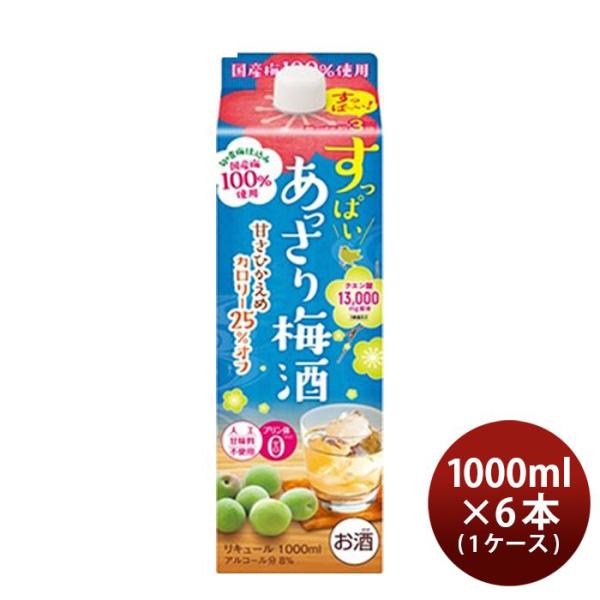 すっぱい あっさり梅酒 1L 1000ml 6本 1ケース 合同酒精 梅酒 パック