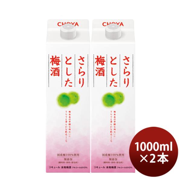 チョーヤさらりとした梅酒パック1000ml1L2本CHOYA梅酒蝶矢