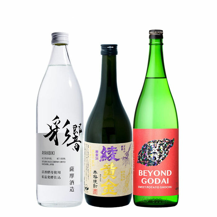 potato shochu fruity drinking comparison 720ml 900ml 3 bottles set [BEYOND GODAI Ayahibiki Aya]