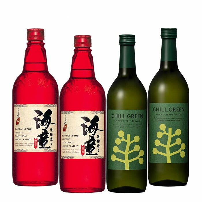 Hamada Mugi & Imo Shochu Christmas set [CHILL GREEN & Kaido]720ml Set of 2 each.