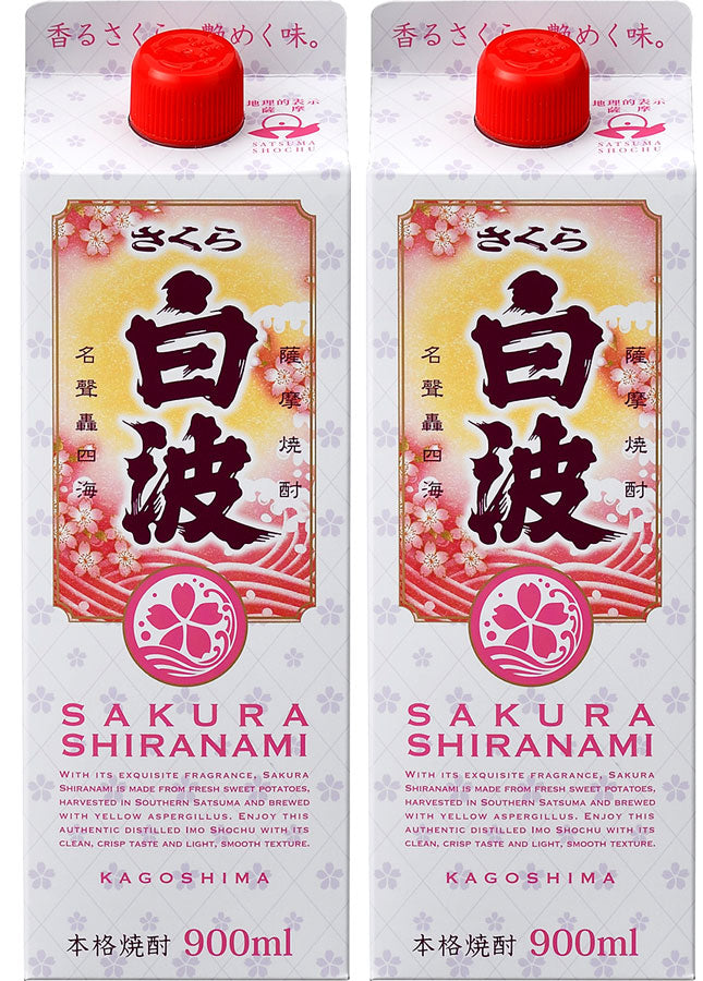 [2packs] 25% Imo Shochu Sakura Sciranami slim pack 900ml ×2 packs