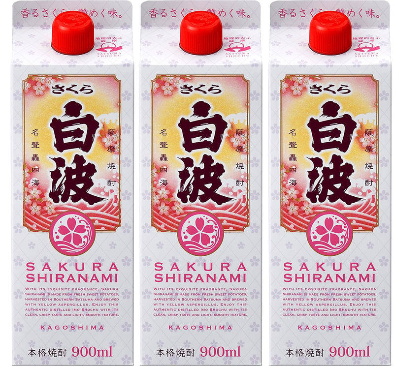 [3packs] 25% Imo Shochu Sakura Sciranami slim pack 900ml ×3 packs