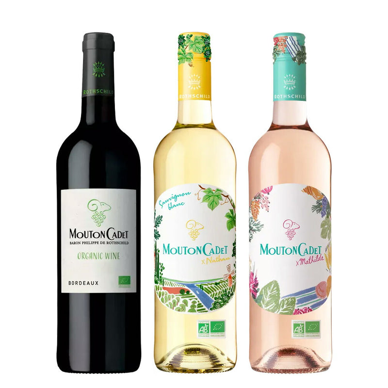 Organic Bordeaux Wine Set: Red, White, and Rosé