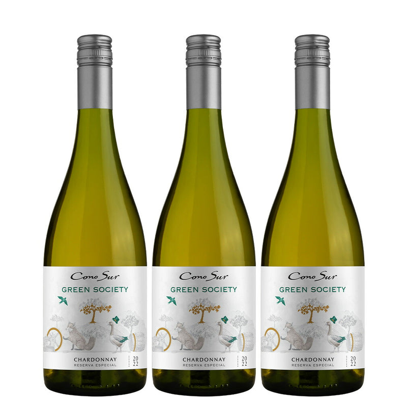 Cono Sur GREEN SOCIETY Chardonnay 750ml 3 Bottle