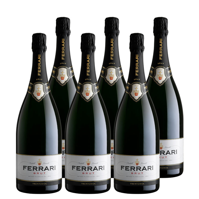 Ferrari Brut Limited Edition Sparkling White Wine 750ml 6bottle (with Gift Wrap)