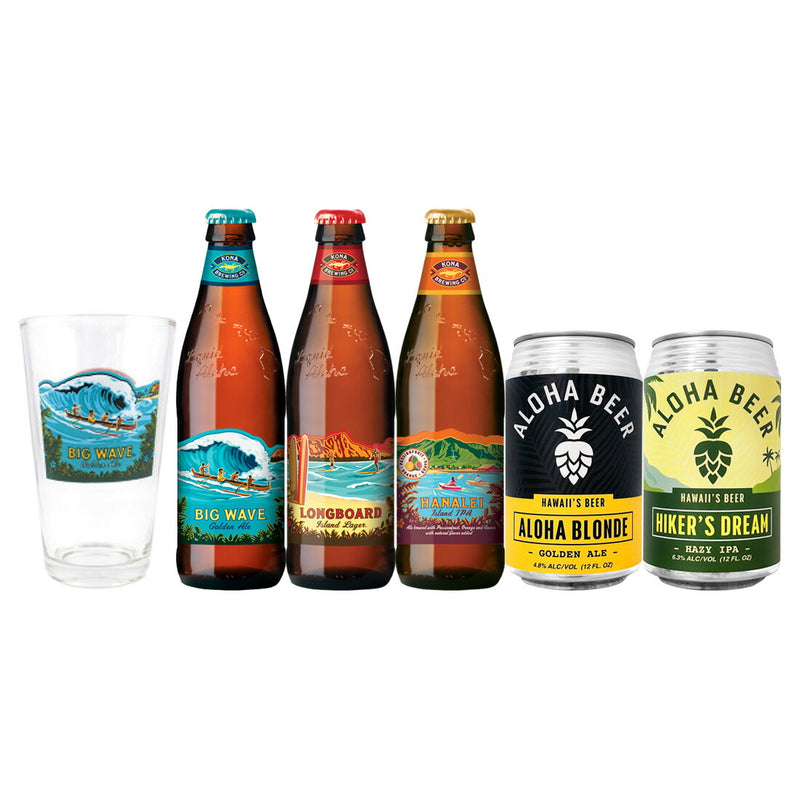 Kona Beer Aloha Beer 5 Types 5 Bottles Drinking Comparison Set with Glass