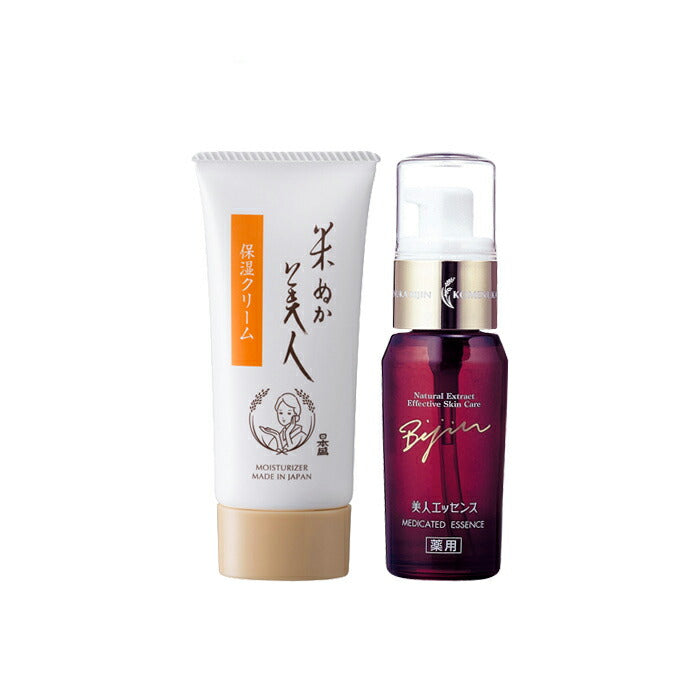 Nihonsakari. Komenukabijin. Set of 1 each of 2 items whitening beauty set [Moisturizing skin cream & Moisturizing beauty essence]