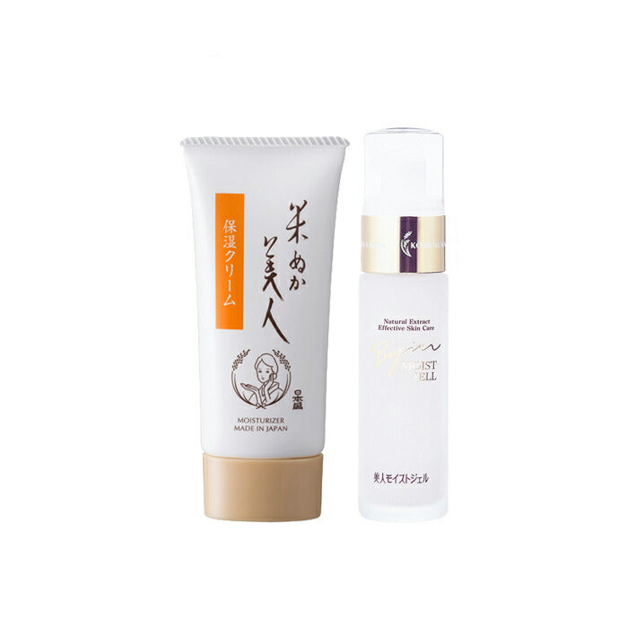 Nihonsakari. Komenukabijin. Set of 1 each of 2 items moisturizing beauty set [Moisturizing skin cream & Moisture gel]